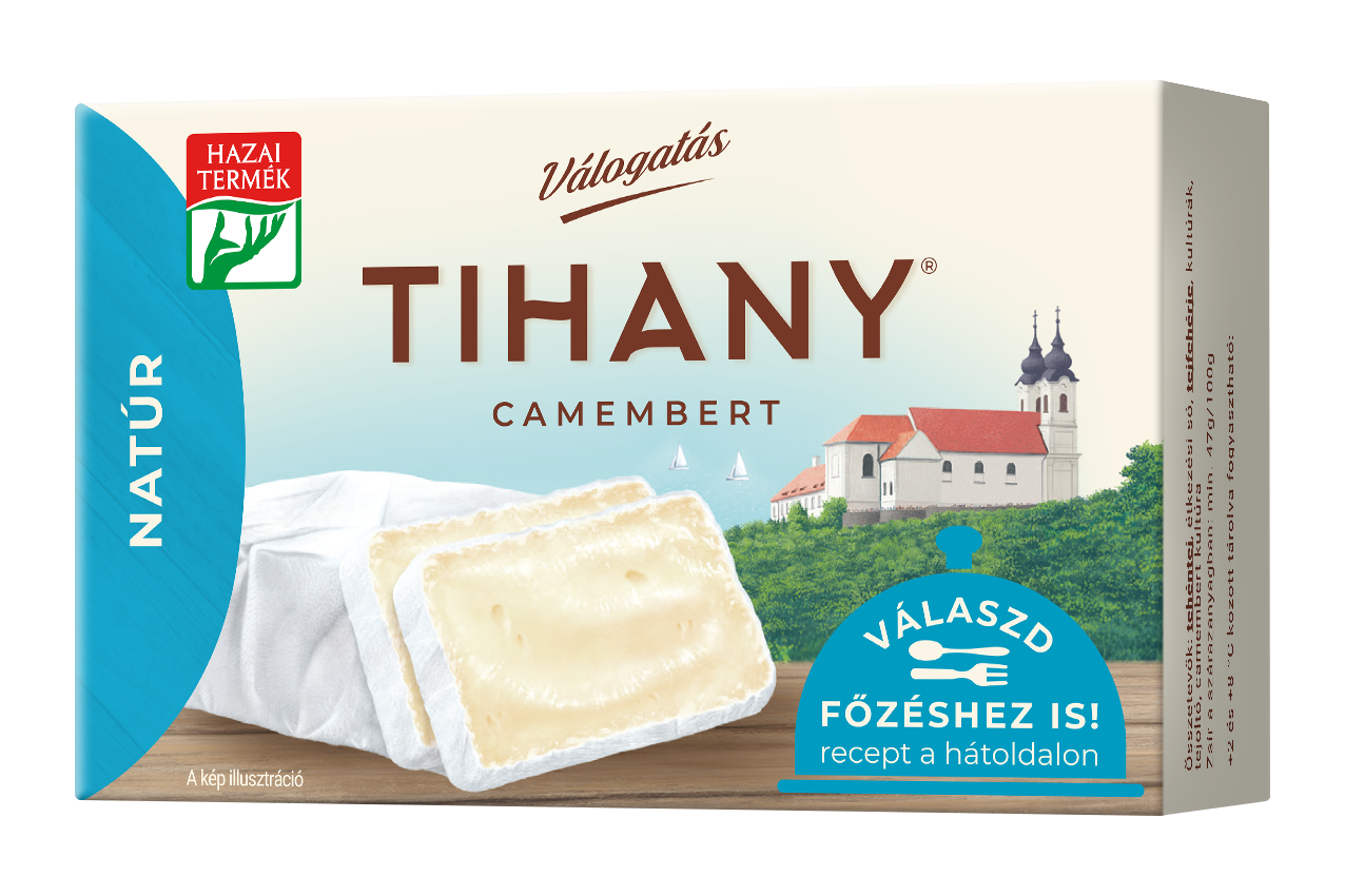 Tihany Válogatás camembert, natúr 120g camembert kultúrával érlelt zsíros lágysajt